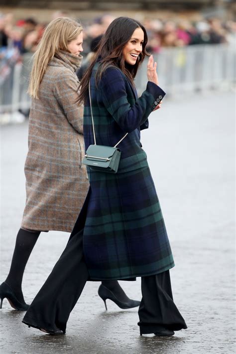 meghan markle blue tartan burberry coat|kate middleton tartan.